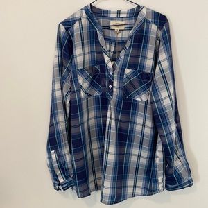 NWT Blue Plaid Blouse
